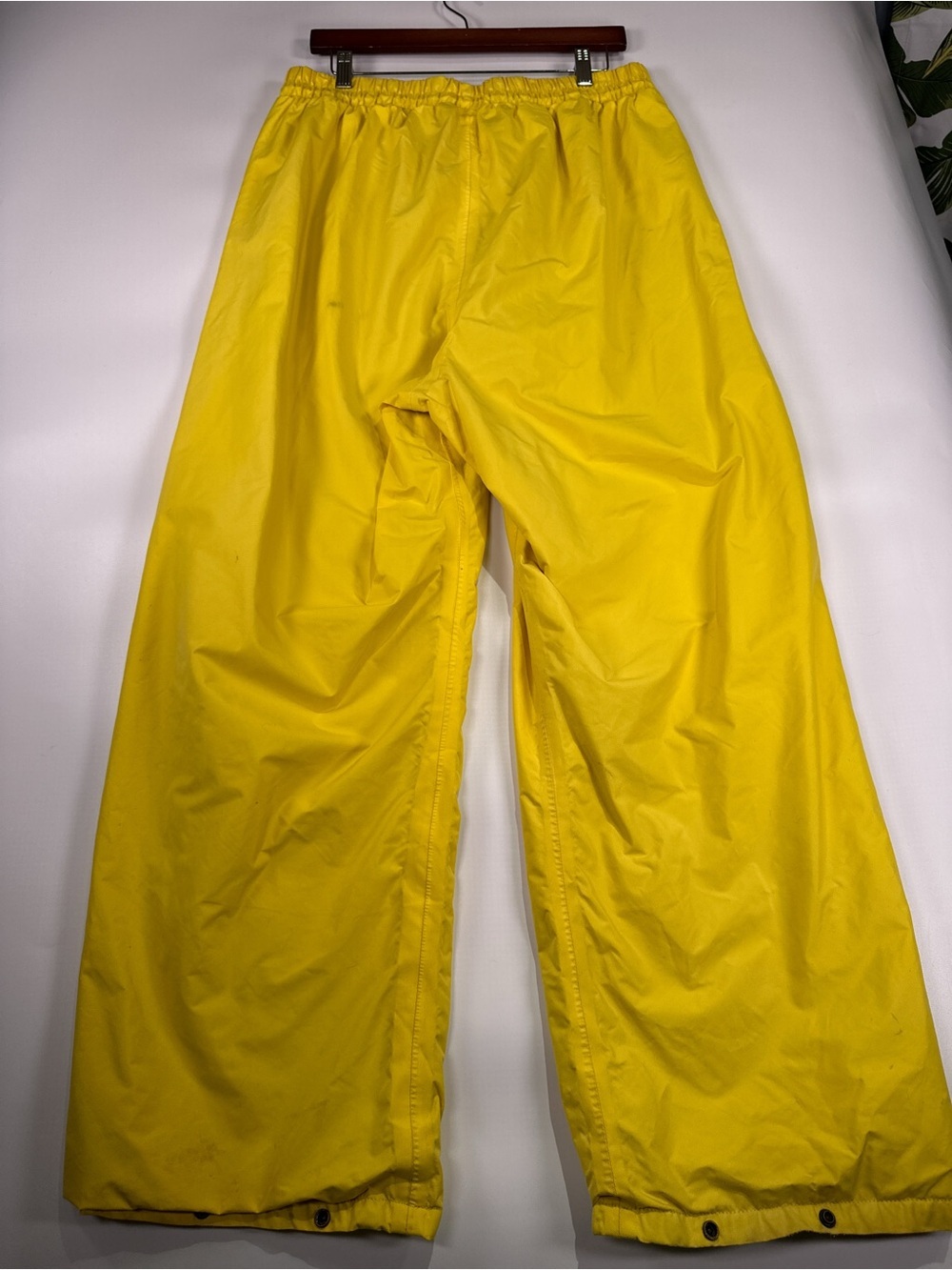 Walls Rain Pants Water-Pruf Vintage Drawstring Nylon Yellow XL - Picture 4 of 16